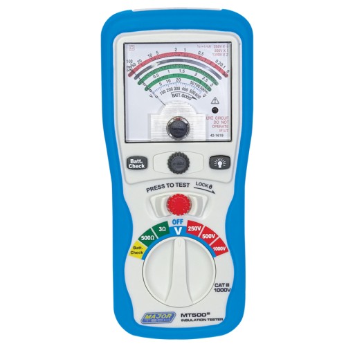 Major Tech MAJMT500 1000V Analogue Insulation Tester Major Tech MAJMT500 1000V Analogue Insulation Tester