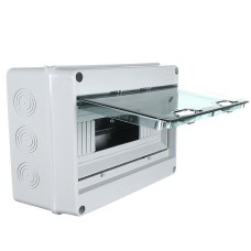 Tesla 12 Pole Plastic Distribution Board IP65 Weatherproof