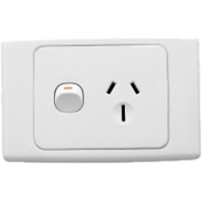 Clipsal 2000 Series Single Switch Socket Outlet, 250V, 15A, White Electric Clipsal 2000 Series Single Switch Socket Outlet, 250V, 15A, White Electric