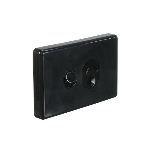 Clipsal 2000 Series Single Switch Socket Outlet 250V, 10A, Black