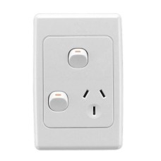 Clipsal 2000 Series, Single Switch Socket Outlet 250V, 10A, Vertical, White Electric Clipsal 2000 Series, Single Switch Socket Outlet 250V, 10A, Vertical, White Electric
