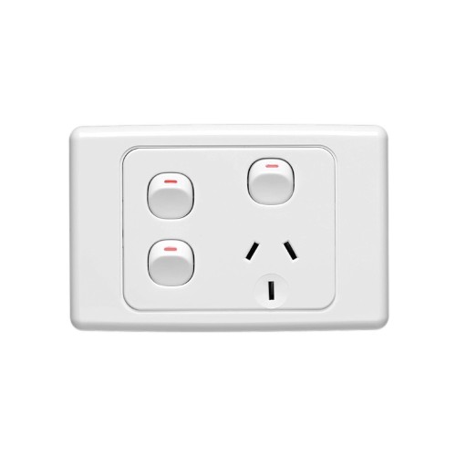 Clipsal 2000 Socket Switched Single, Horizontal, 2xExtra Switch, 10A, 250V, White Electric Clipsal 2000 Socket Switched Single, Horizontal, 2xExtra Switch, 10A, 250V, White Electric