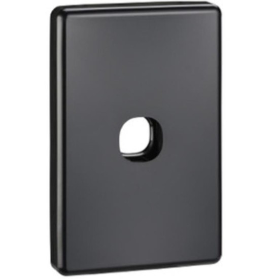 Clipsal 2000 Series Flush Surround and Grid Plate, 1 Gang, Vertical/Horizontal Mount, Standard PTN, Black