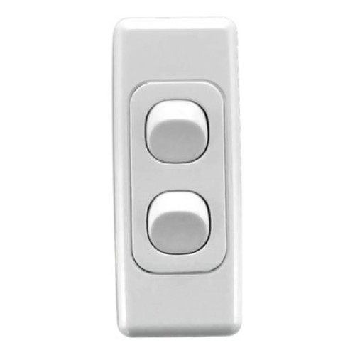 Clipsal 2000 Series Flush Switches, Architrave Size, Switch 2 Gang, 250V, 10A, White Electric Clipsal 2000 Series Flush Switches, Architrave Size, Switch 2 Gang, 250V, 10A, White Electric