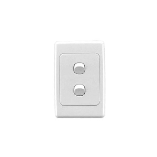 Clipsal 2000 Series Flush Switch, 2 Gang, 250VAC, 10A, Standard, Vertical, White Electric Clipsal 2000 Series Flush Switch, 2 Gang, 250VAC, 10A, Standard, Vertical, White Electric