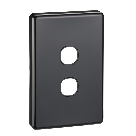 Clipsal 2000 Series Flush Surround and Grid Plate, 2 Gang, Vertical/Horizontal Mount ,Black