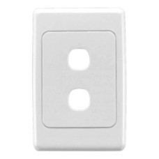 Clipsal 2000 Series Flush Surround and Grid Plate, 2 Gang, Vertical/Horizontal Mount, White Electric