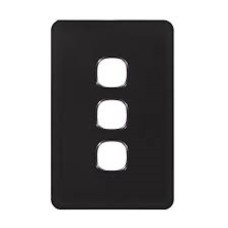 Clipsal Surrounds and Grids, Horizontal and Vertical Mount, 3 Gang, Black Clipsal Surrounds and Grids, Horizontal and Vertical Mount, 3 Gang, Black
