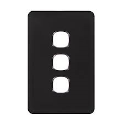 Clipsal Surrounds and Grids, Horizontal and Vertical Mount, 3 Gang, Black Clipsal Surrounds and Grids, Horizontal and Vertical Mount, 3 Gang, Black