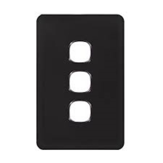 Clipsal Surrounds and Grids, Horizontal and Vertical Mount, 3 Gang, Black