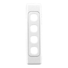 Clipsal 2000 Series Flush Surround and Grid Plate, 4 Gang, White Electric