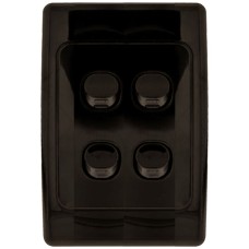 Clipsal 2000 Series Flush Switch, 4 Gang, 250VAC, 10A, Standard, Vertical, Black