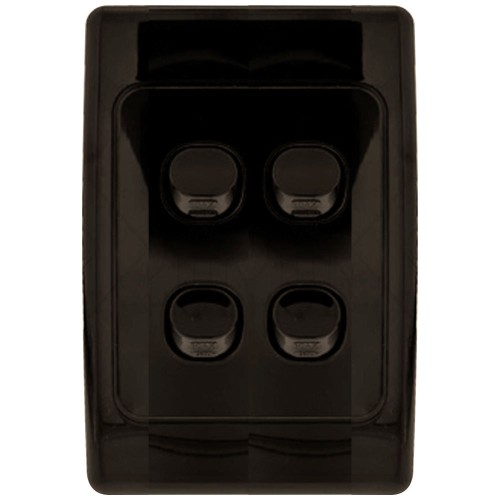 Clipsal 2000 Series Flush Switch, 4 Gang, 250VAC, 10A, Standard, Vertical, Black