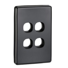 Clipsal Surrounds and Grids, Horizontal and Vertical Mount, 4 Gang, Black Clipsal Surrounds and Grids, Horizontal and Vertical Mount, 4 Gang, Black