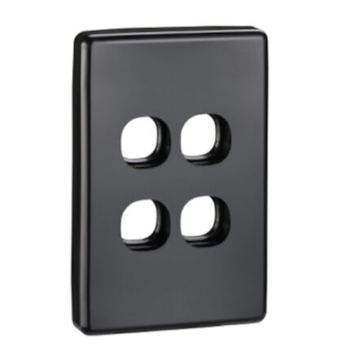 Clipsal Surrounds and Grids, Horizontal and Vertical Mount, 4 Gang, Black Clipsal Surrounds and Grids, Horizontal and Vertical Mount, 4 Gang, Black