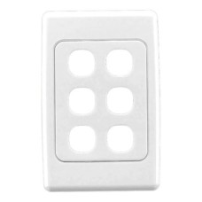 Clipsal Surrounds and Grids, Horizontal and Vertical Mount, 6 Gang, White Electric Clipsal Surrounds and Grids, Horizontal and Vertical Mount, 6 Gang, White Electric