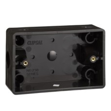 Clipsal Mounting Box with 20 mm End Entries, Black Clipsal Mounting Box with 20 mm End Entries, Black