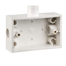 Clipsal Mounting Box with 20 mm End Entries - 20 mm Spout One Side, White Electric Clipsal Mounting Box with 20 mm End Entries - 20 mm Spout One Side, White Electric