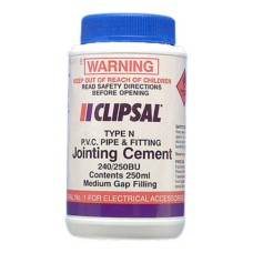 Clipsal PVC Medium Gap Filling Blue Cement 250ml Bottle with Brush Clipsal PVC Medium Gap Filling Blue Cement 250ml Bottle with Brush