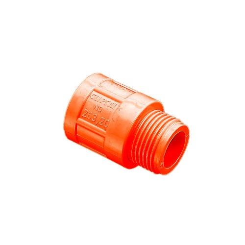 Clipsal Solid Fittings - PVC, Adaptors - Plain to Screwed Conduit, 25mm, Electric Orange Clipsal Solid Fittings - PVC, Adaptors - Plain to Screwed Conduit, 25mm, Electric Orange