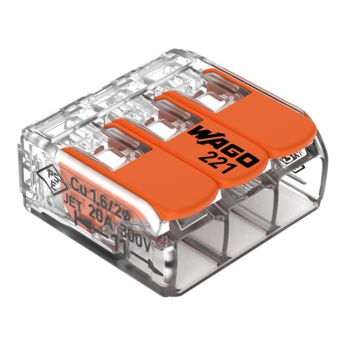 3-Way WAGO 4mm Connector - Single 3-Way WAGO 4mm Connector - Single