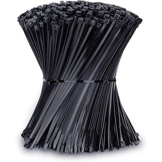 4.8mm x 300mm UV  BLACK Cable Ties 1000pcs
