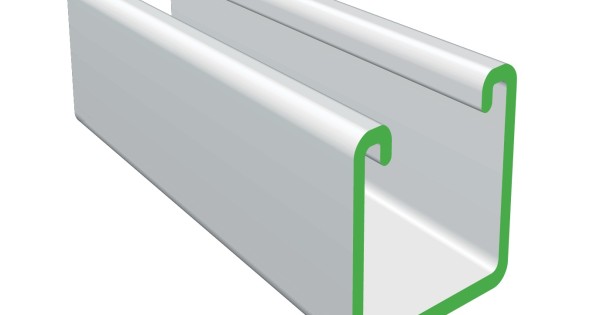 Solid Strutton Unistrut 41mm x 41mm Solid Strut 6m Galvabond