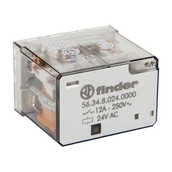 Finder 56 Series Miniature Power Relay 12A 4CO 24V AC Coil Finder 56 Series Miniature Power Relay 12A 4CO 24V AC Coil