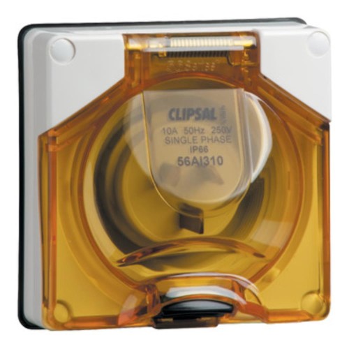 Clipsal - 56 Series Socket Appliance Inlet Ip56 3 PIN 10A Less Enclosure, Grey Clipsal - 56 Series Socket Appliance Inlet Ip56 3 PIN 10A Less Enclosure, Grey