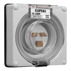 Clipsal - 56 Series Socket Appliance Inlet Ip56 3 PIN 15A Less Enclosure, Grey Clipsal - 56 Series Socket Appliance Inlet Ip56 3 PIN 15A Less Enclosure, Grey