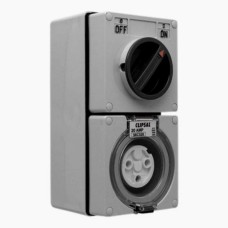 Clipsal - 56 Series Switched Socket Outlet 250V, 20A, 3 Round PIN, IP66, 1 Pole, Chemical Grey Clipsal - 56 Series Switched Socket Outlet 250V, 20A, 3 Round PIN, IP66, 1 Pole, Chemical Grey