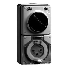 Clipsal - 56 Series Switched Socket Outlet 250V, 32A, 3 Round PIN, IP66, 1 Pole, Woolworths Grey Clipsal - 56 Series Switched Socket Outlet 250V, 32A, 3 Round PIN, IP66, 1 Pole, Woolworths Grey