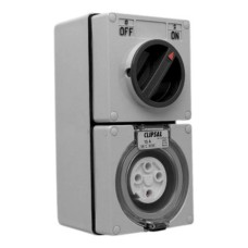 Clipsal - 56 Series Switched Socket Outlet 500V, 16A, IP66, 3 Pole, Key Operated, High Cycle, Grey Clipsal - 56 Series Switched Socket Outlet 500V, 16A, IP66, 3 Pole, Key Operated, High Cycle, Grey