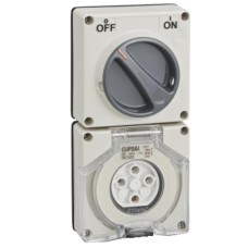 Clipsal - 56 Series Switched Socket Surface IP66 4 PIN 20A Less Enclosure, Grey