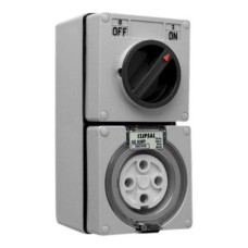 Clipsal - 56 Series Switched Socket Outlet 500V, 40A, 4 Round PIN, IP66, 3 Pole, 40A, Grey Clipsal - 56 Series Switched Socket Outlet 500V, 40A, 4 Round PIN, IP66, 3 Pole, 40A, Grey