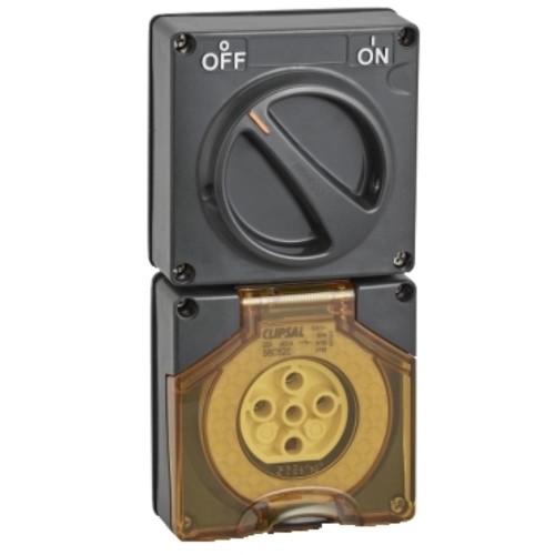 Clipsal - 56 Series Switched Socket Surface IP66 5 PIN 20A Less Enclosure, Woolworths Grey Clipsal - 56 Series Switched Socket Surface IP66 5 PIN 20A Less Enclosure, Woolworths Grey