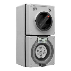 Clipsal - 56 Series Switched Socket Outlet 500V, 10A, 7 Round PIN, IP66, 3 Pole, Surface Mount, Grey Clipsal - 56 Series Switched Socket Outlet 500V, 10A, 7 Round PIN, IP66, 3 Pole, Surface Mount, Grey
