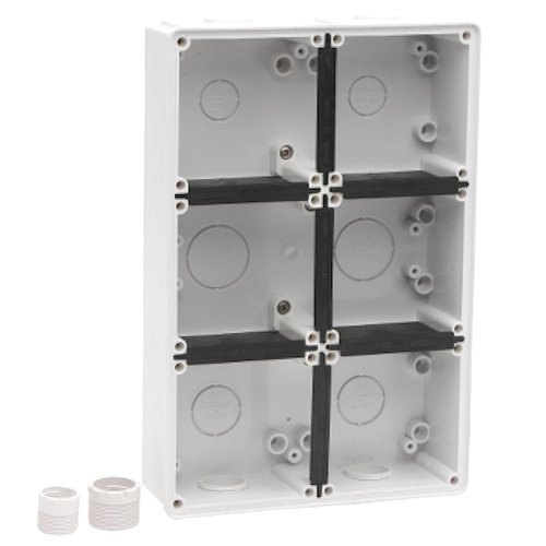 Clipsal - 56 Series, Mounting Enclosure, 6 Gang, Resistant White Clipsal - 56 Series, Mounting Enclosure, 6 Gang, Resistant White