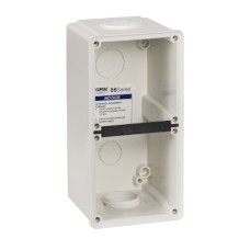 Clipsal - 56 Series, Mounting Back Box, Deep, 2 Gang, Resistant White Clipsal - 56 Series, Mounting Back Box, Deep, 2 Gang, Resistant White