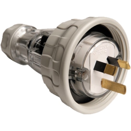 Clipsal - 56 Series, Plug Top, Straight, 3 Flat PIN, 10A, 250V, IP66, Grey Clipsal - 56 Series, Plug Top, Straight, 3 Flat PIN, 10A, 250V, IP66, Grey