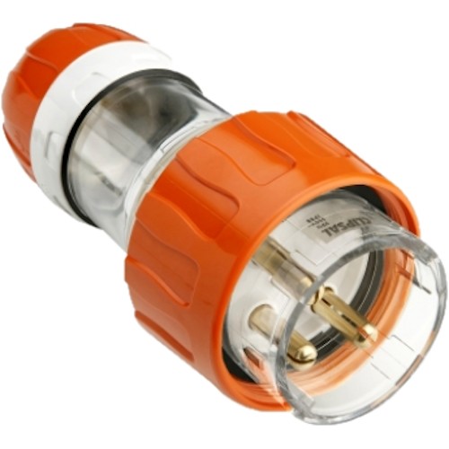 Clipsal - 56 Series, Straight Plugs - IP66, 250V 20A - 3 Round Pins, Electric Orange Clipsal - 56 Series, Straight Plugs - IP66, 250V 20A - 3 Round Pins, Electric Orange