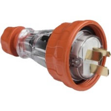 Clipsal - 56 Series, Straight Plugs - IP66, 250V 20A - 3 Flat Pins, Electric Orange Clipsal - 56 Series, Straight Plugs - IP66, 250V 20A - 3 Flat Pins, Electric Orange