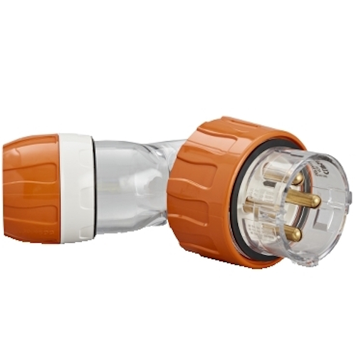 Clipsal - 56 Series, Angle Plugs - IP66, 500V 40A - 4 Round Pins, Electric Orange Clipsal - 56 Series, Angle Plugs - IP66, 500V 40A - 4 Round Pins, Electric Orange
