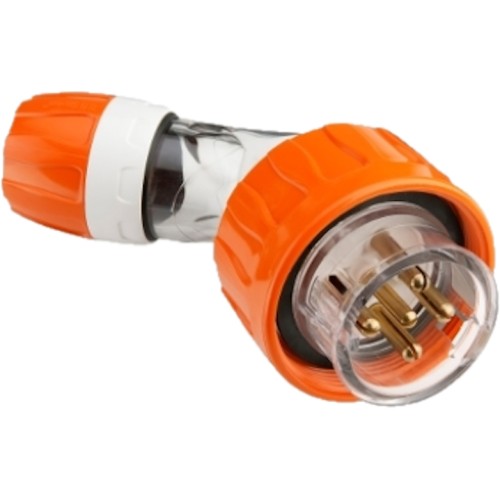 Clipsal - 56 Series, Angle Plugs - IP66, 500V 20A - 5 Round Pins, Electric Orange Clipsal - 56 Series, Angle Plugs - IP66, 500V 20A - 5 Round Pins, Electric Orange