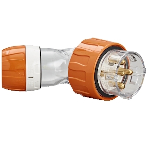 Clipsal - 56 Series, Angle Plugs - IP66, 500V 40A - 5 Round Pins, Electric Orange Clipsal - 56 Series, Angle Plugs - IP66, 500V 40A - 5 Round Pins, Electric Orange