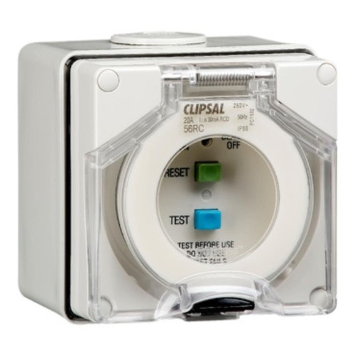 Clipsal - 56 Series Residual Current Circuit Breaker 2 Pole, 20A, Grey Clipsal - 56 Series Residual Current Circuit Breaker 2 Pole, 20A, Grey