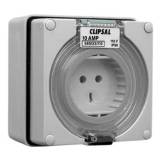 Clipsal - 56 Series Socket Outlet 3 PIN Round/Flat, 110V, 10A, Grey Clipsal - 56 Series Socket Outlet 3 PIN Round/Flat, 110V, 10A, Grey