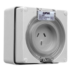 Clipsal - 56 Series Socket Outlet 3 Flat PIN, 250V, 10A, Auto Switched, Grey Clipsal - 56 Series Socket Outlet 3 Flat PIN, 250V, 10A, Auto Switched, Grey