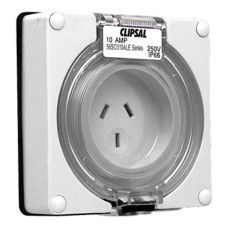 Clipsal - 56 Series Socket Outlet Surface Auto 10A Less Enclosure, Grey Clipsal - 56 Series Socket Outlet Surface Auto 10A Less Enclosure, Grey