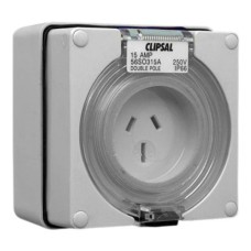 Clipsal - 56 Series Socket Outlet 3 Flat PIN, 250V, 15A, Auto Switched, 2 Pole, Grey Clipsal - 56 Series Socket Outlet 3 Flat PIN, 250V, 15A, Auto Switched, 2 Pole, Grey